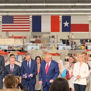 President Donald Trump visits Louis Vuitton factory in Texas