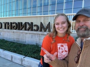 Jack Fauntleroy with daughter Olivia at Oklahoma State